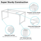 Large Executive Desk with Thick Frame - White