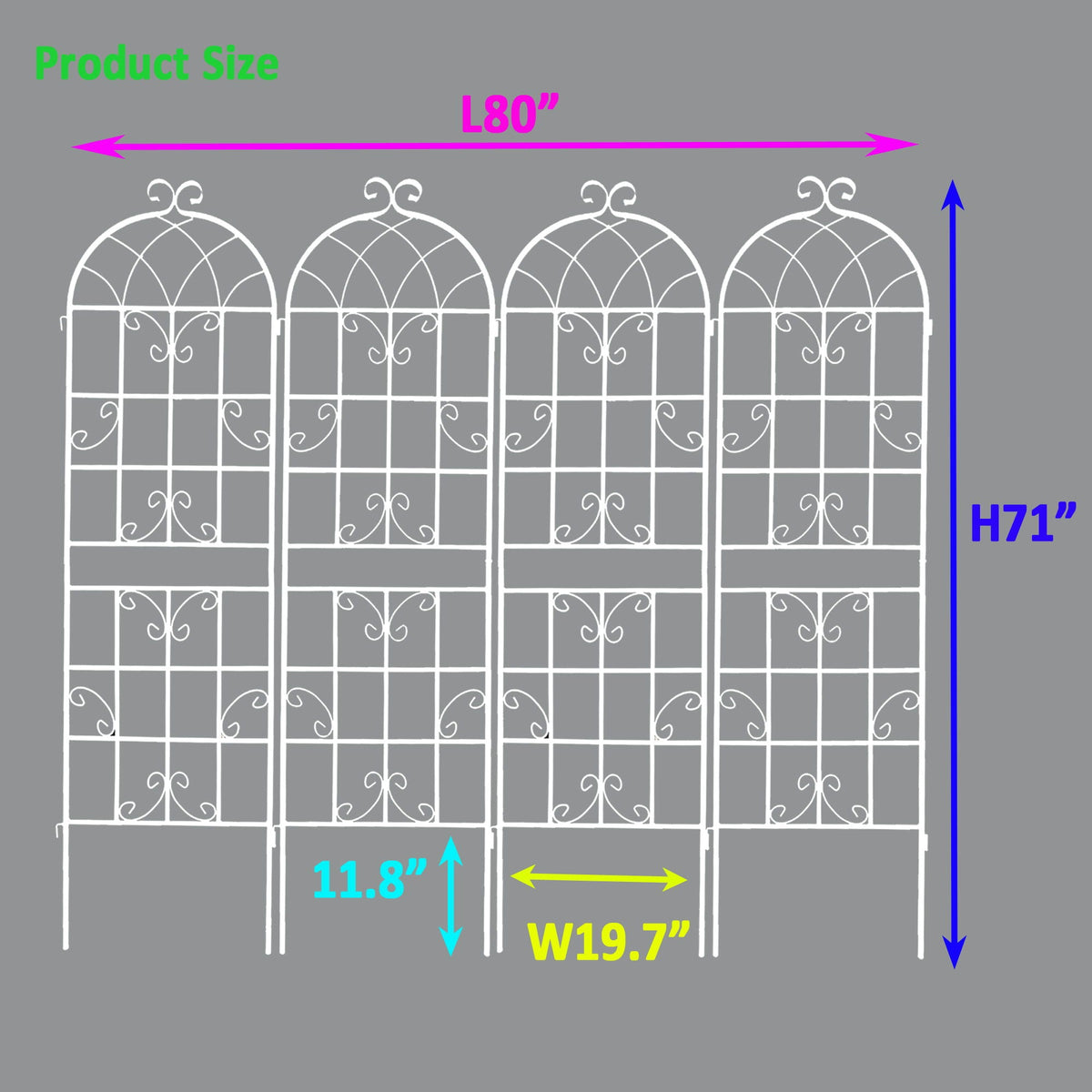 Metal Garden Rustproof Trellis for Climbing Plants – Outdoor Flower Support