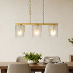 Adjustable Cylindrical Pendant Light with Frosted Glass Shade - Black or Gold