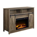 Oak Fireplace with Shelf Storage - Electric Heating, 4777 BTU