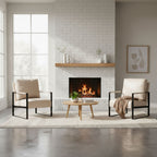 Classic Mid Century Modern Accent Chair with Square Metal Frame - Multiple Colors