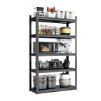 Heavy Duty Metal Garage Shelving Unit with Adjustable Shelves - Black