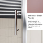 Single Sliding Shower Door with Handle - Chrome, Tempered Glass