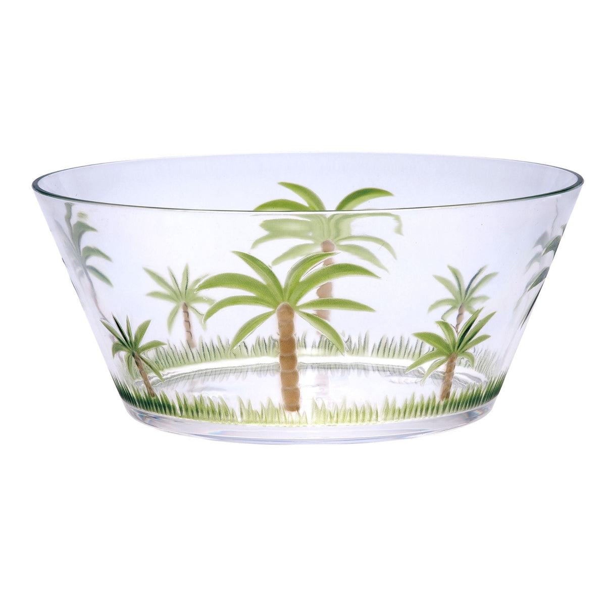 Palm Tree Acrylic Serving Bowl with Unbreakable Design - White