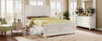 Pinewood Vintage Tall Headboard King Bed Frame with Classic Details - White