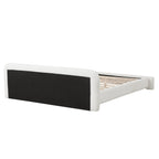 Cozy Upholstered Bed with Minimalist Frame - White Boucle