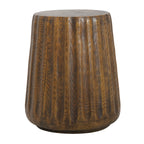 Tree Stump Style Side Table with Weather-Resistant Construction - Natural Wood Look