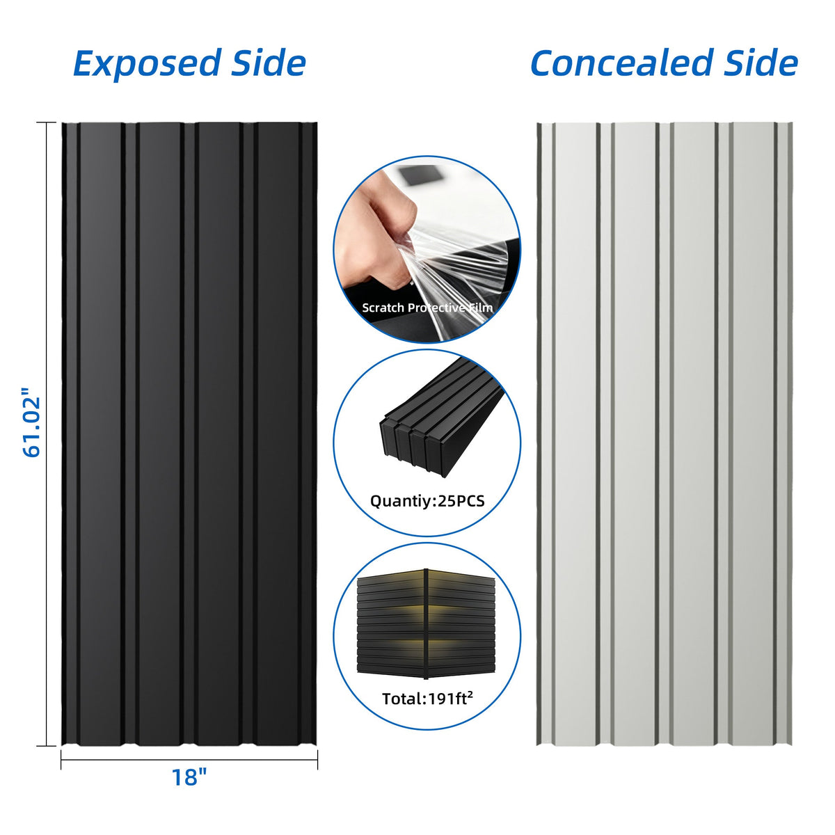61 Inch Galvanized Metal Roof Panels with Heavy Duty Weather Resistance