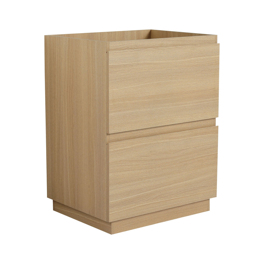 Modern Freestanding Bathroom Vanity Cabinet with Double Drawer - Light Brown or Dark Brown