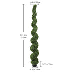 7FT Spiral Topiary Trees with Realistic Faux Boxwood - Green