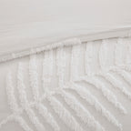 Off-White Tufted Cotton Chenille Palm Comforter Set with Palm Leaf Design - Full/Queen