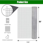 Galvanized Hardware Cloth Fence Roll with 1/2 Inch Mesh - Silver