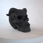Hand-Forged Flame Skull for Fire Pits with Dramatic Flame Vents - Natural Finish
