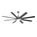 Ceiling Fan with Dimmable LED Light, 8 Blades, Remote Control - Black or White