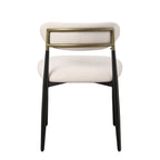 Side Chair Set with Metal Frame and Padded Armrests - Black or Beige