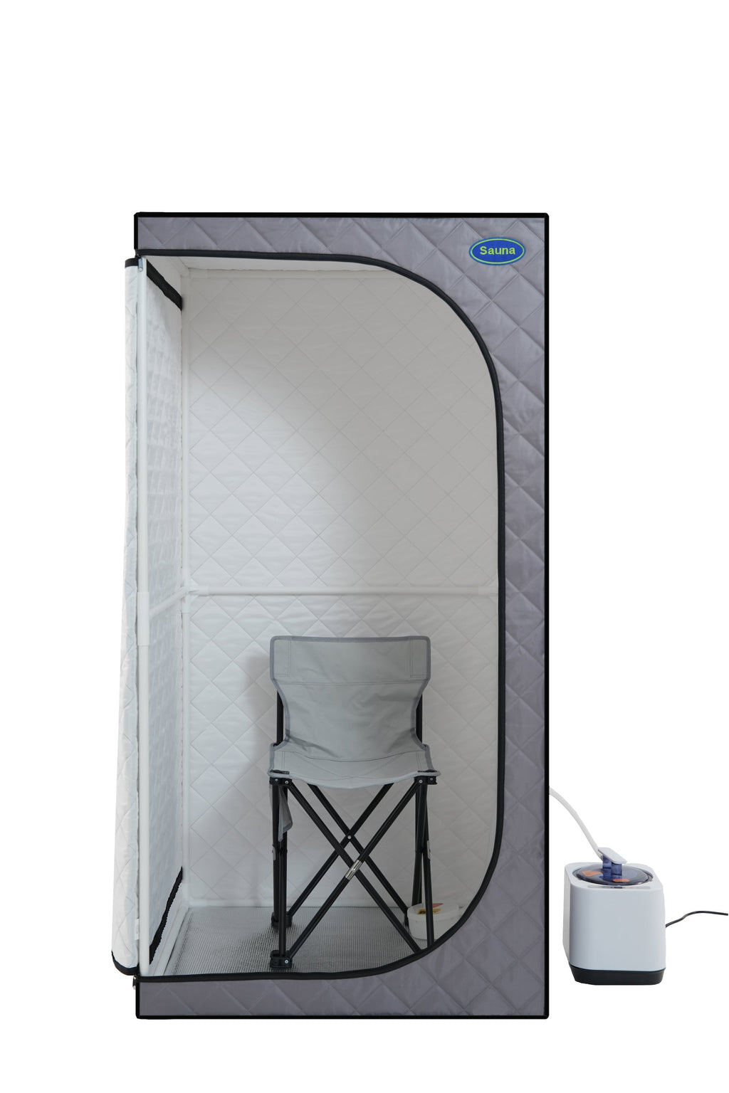 Portable Grey Steam Sauna Tent with Remote Control and Chair