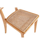 Solid Ash Wood Dining Chair Set with Rattan Cane Seat - Black or Light Brown