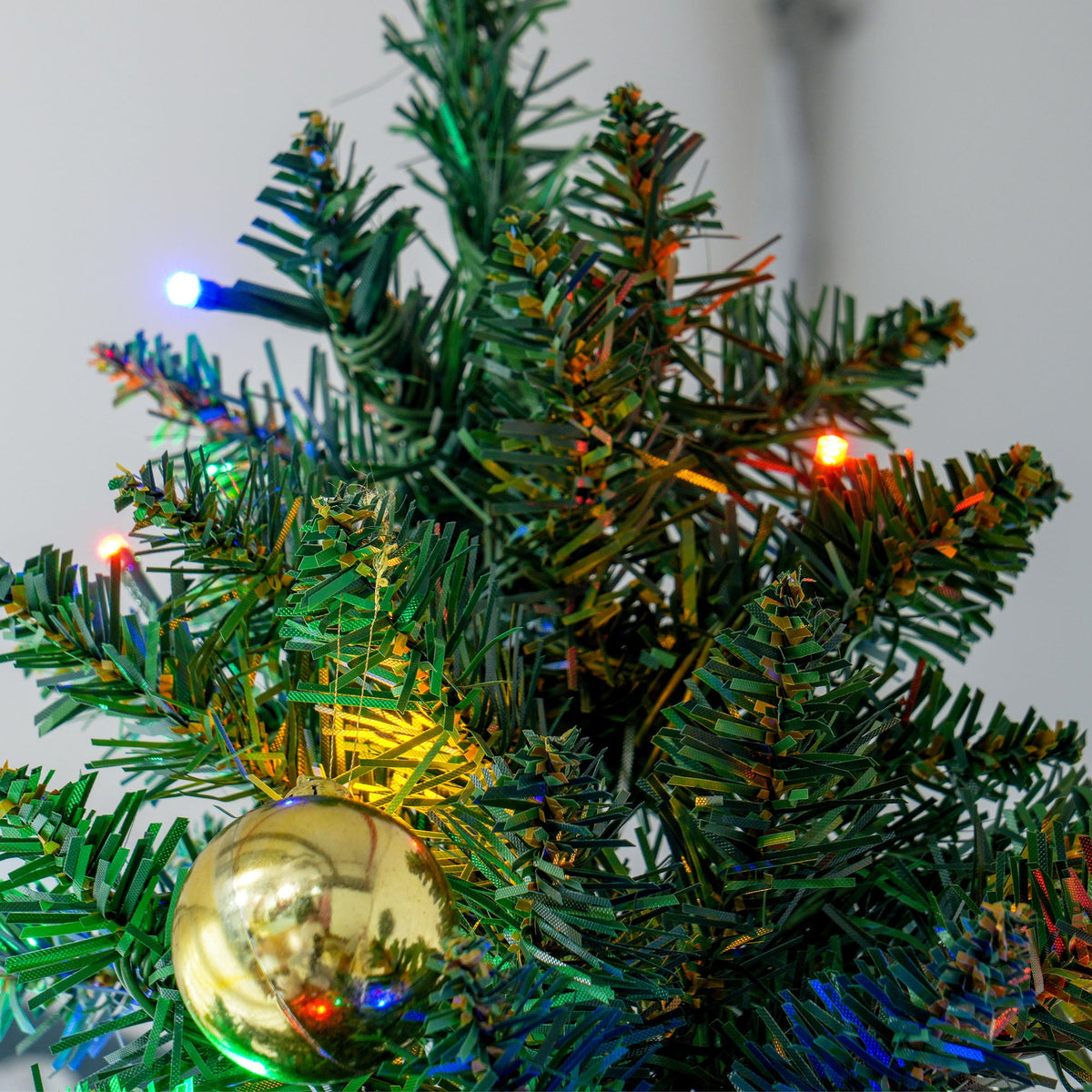 8ft Pencil Prelit Artificial Christmas Tree with 250 Colorful LED Lights