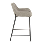 Industrial Fixed Height Counter Stool Set with Upholstered Seat - Multiple Colors