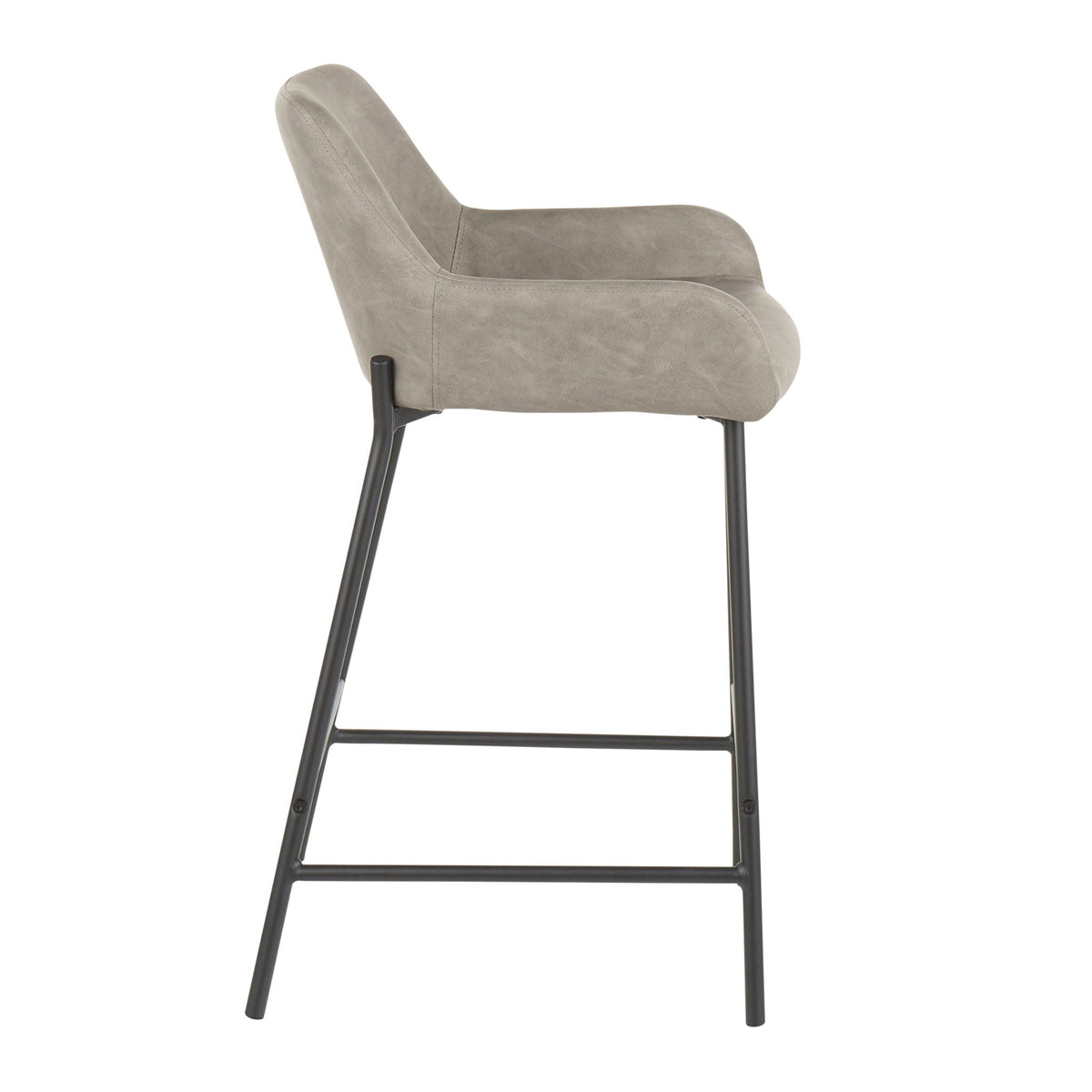Industrial Fixed Height Counter Stool Set with Upholstered Seat - Multiple Colors
