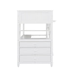 Twin Loft Bed with Drawers and Desk - White