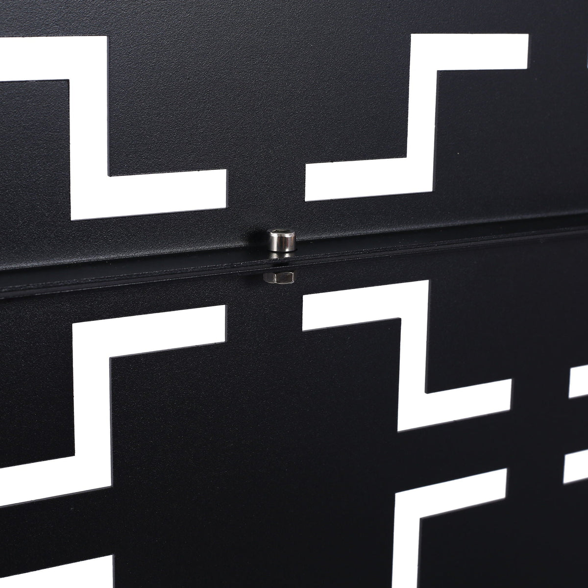Black Metal Room Divider Privacy Screen with Rust-Resistant Finish