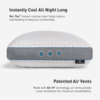 BedGear Frost Pillow 3.0 Cooling King Pillow with Dual-Sided Support - White
