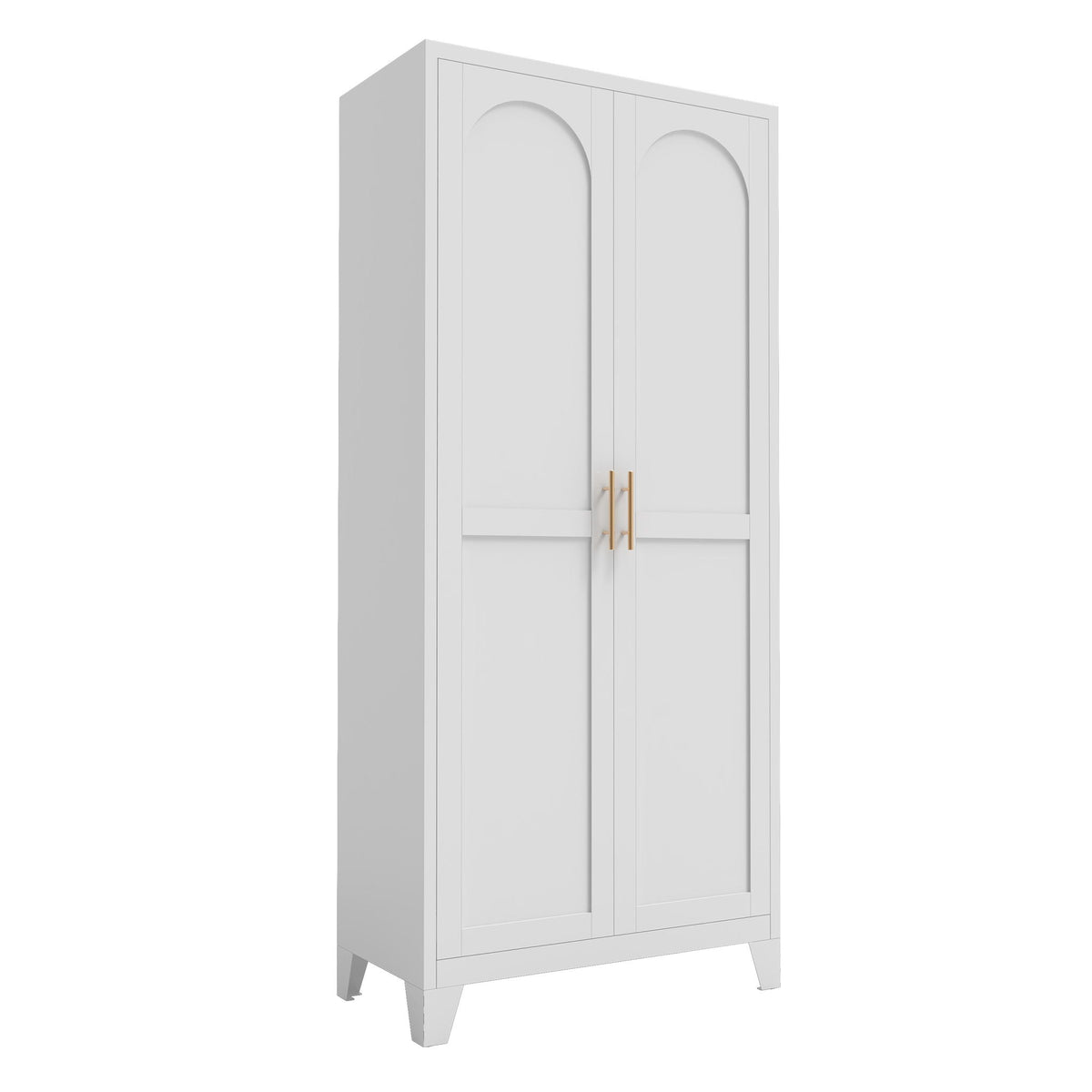 Shapely Doors Metal Storage Cabinet with Adjustable Shelves - White, Black, or Beige