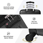 Hardside Spinner Luggage Set with TSA Lock - Black