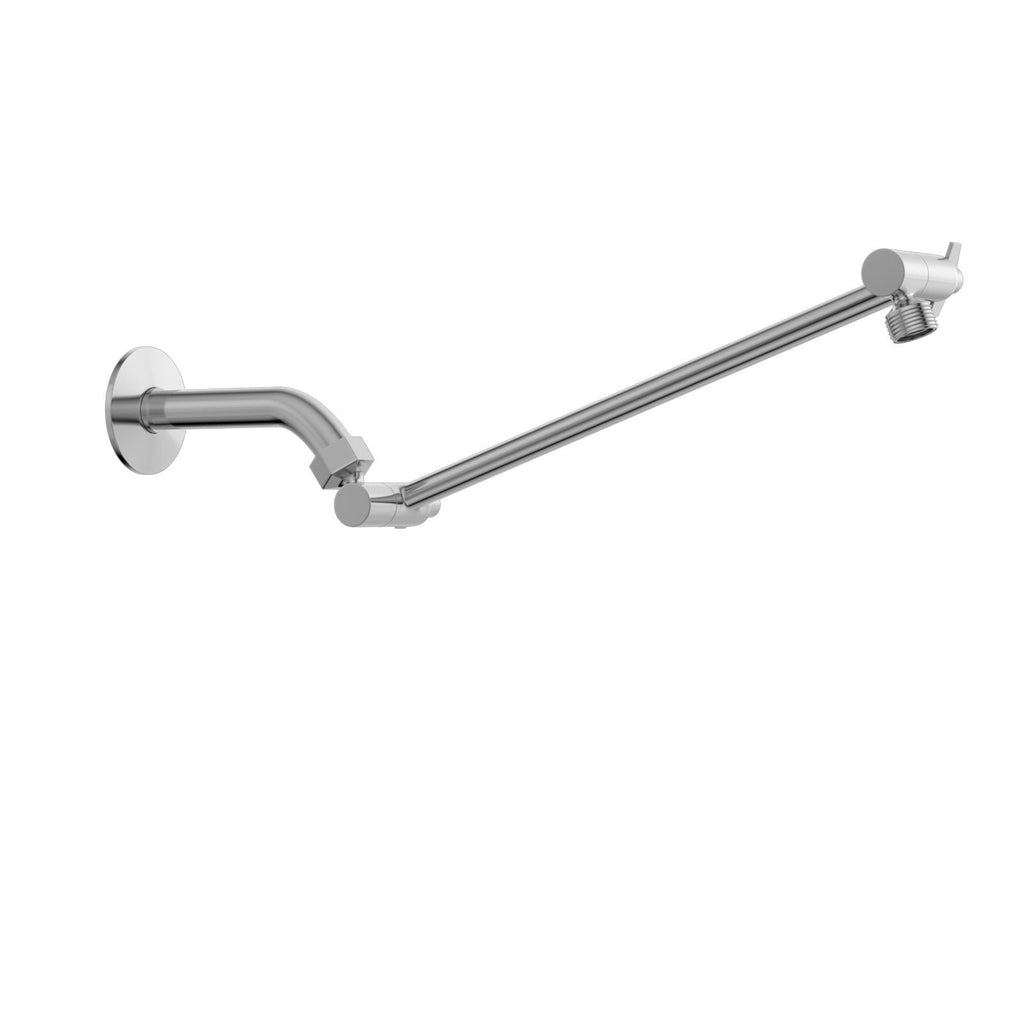 Stainless Steel Shower Arm Extension with 360° Rotation - Black or Pearl Silver