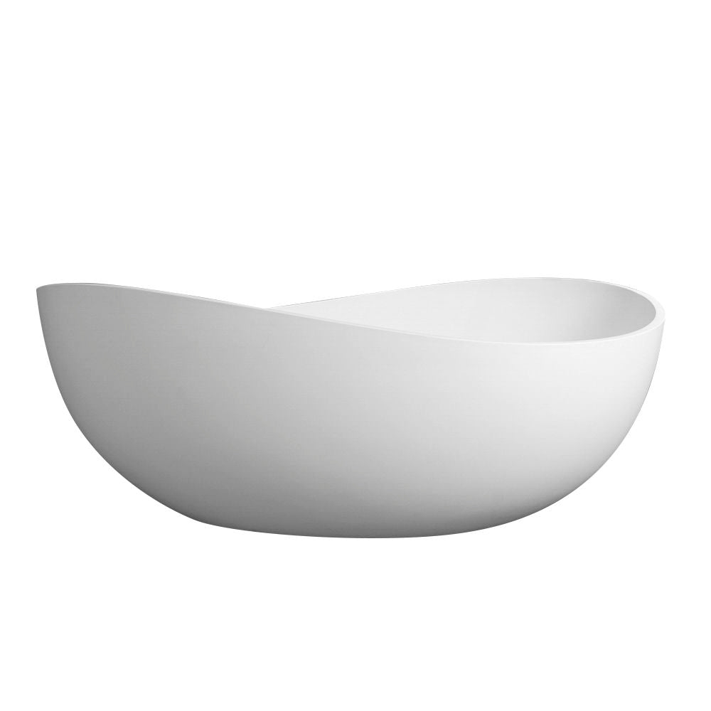 Freestanding Solid Surface Soaking Bathtub with Ergonomic Design – White or Black