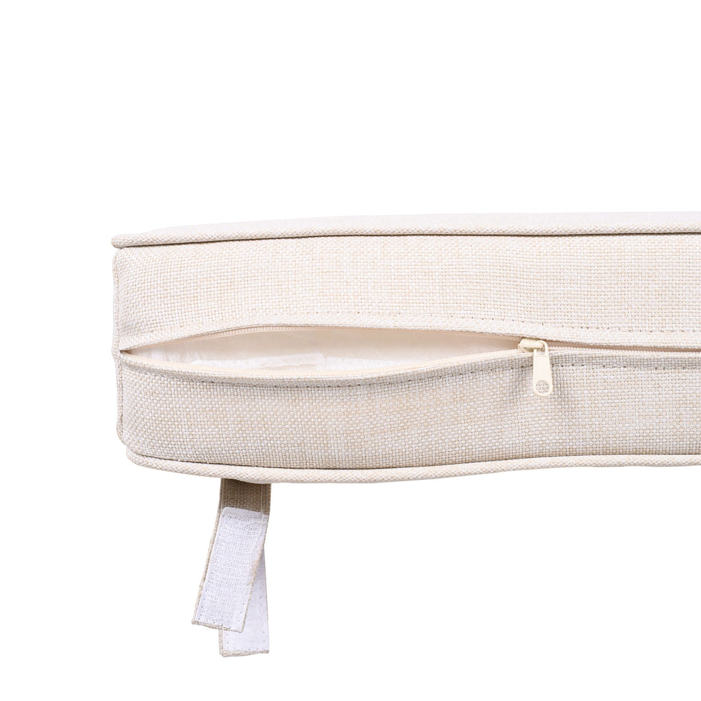 Outdoor Club Chair with Wicker Armrest - Beige