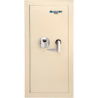 Beige Biometric Wall Safe with Fingerprint Access - Durable Steel