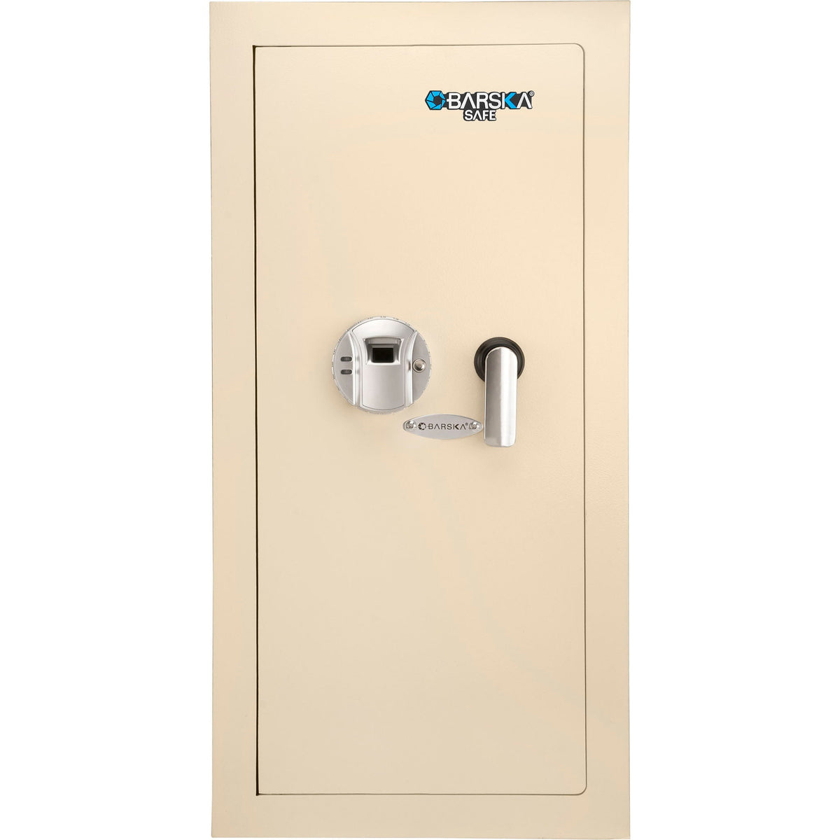 Beige Biometric Wall Safe with Fingerprint Access - Durable Steel