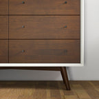 6-Drawer Dresser with Spacious Storage - Dark Brown / White