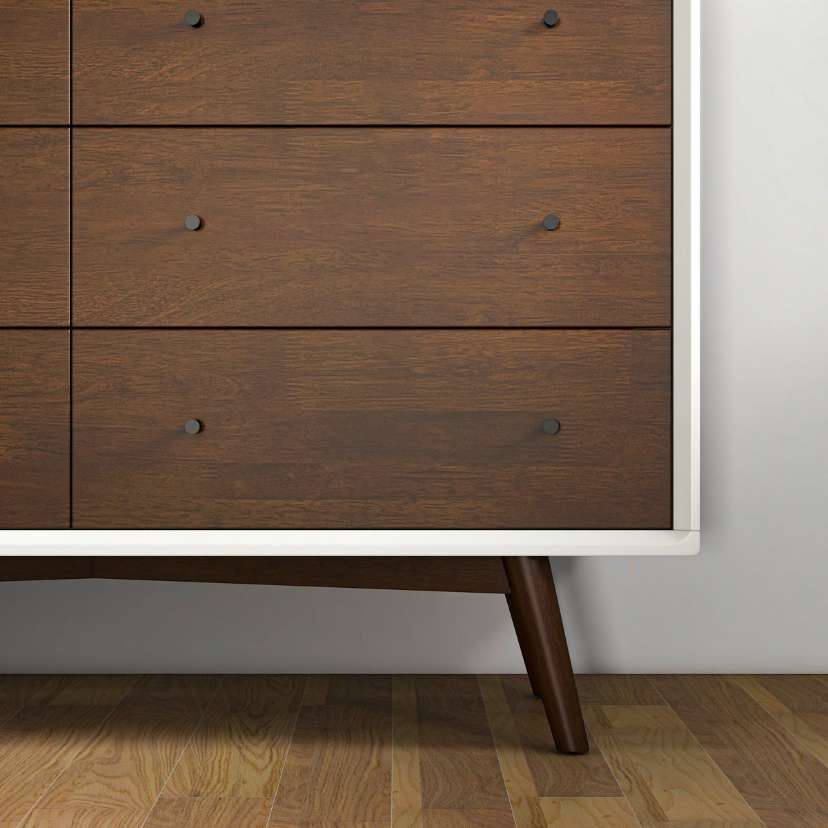 6-Drawer Dresser with Spacious Storage - Dark Brown / White