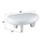 High Gloss End Table with Durable Synthetic Wood - White