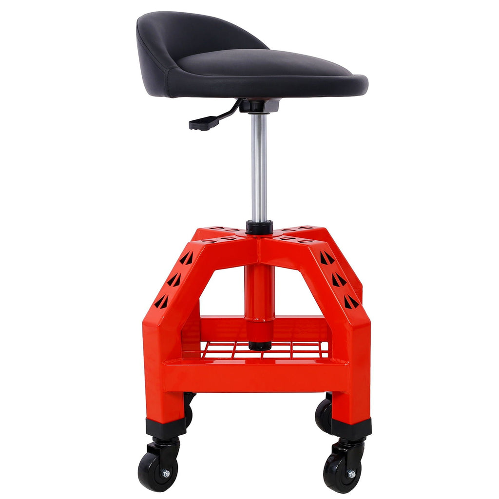 Pneumatic 360 Degree Swivel Creeper Stool with Adjustable Height - Red, Yellow, Green, Dark Gray