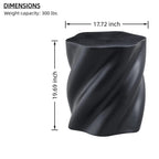 Modern Petal Shape Side Table with Sculptural Base - Black