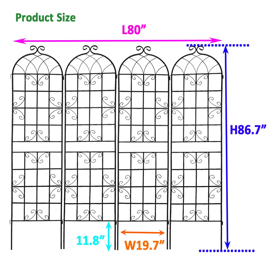 Metal Garden Rustproof Trellis for Climbing Plants – Outdoor Flower Support