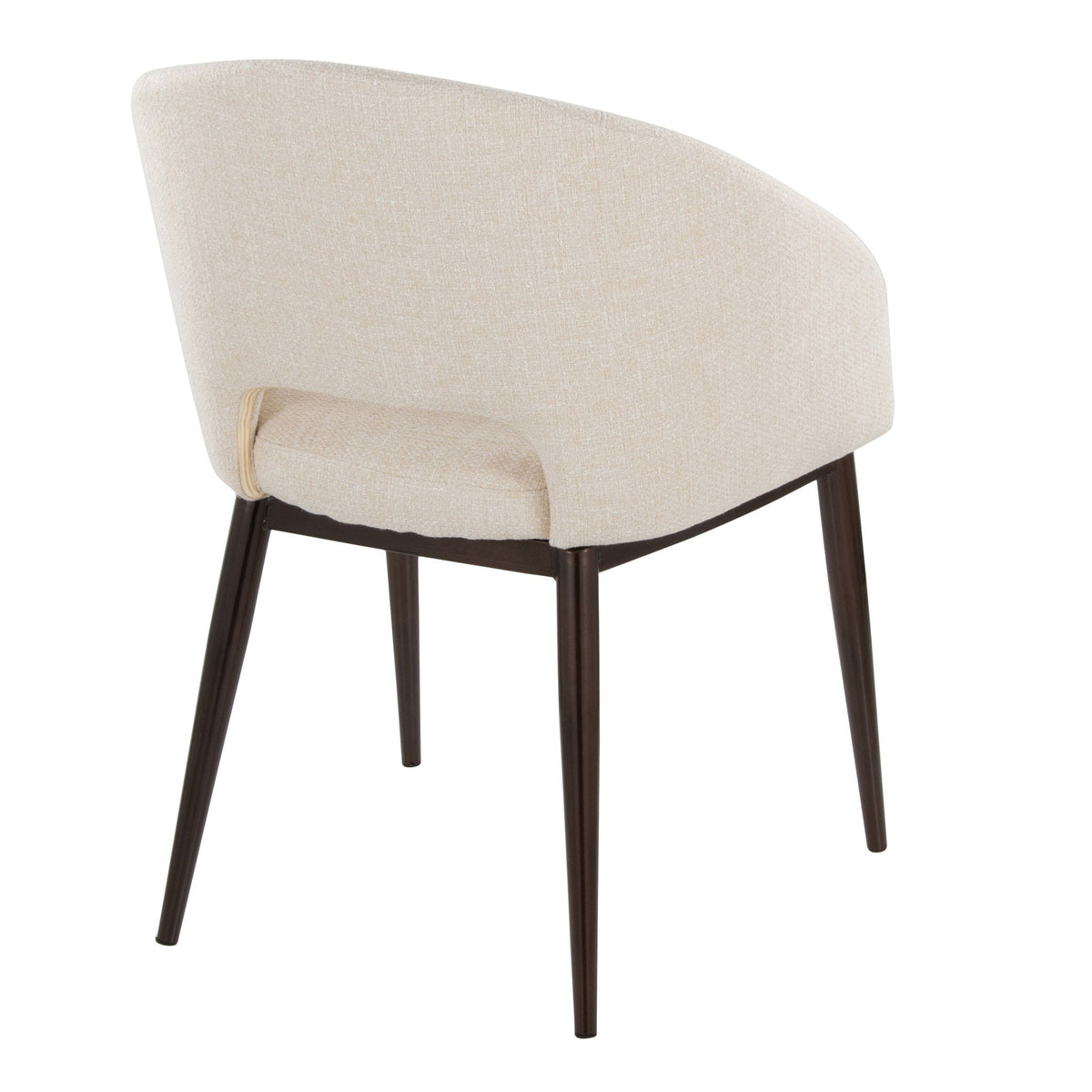 Contemporary Arm Chair with Cut-Out Backrest - White or Beige