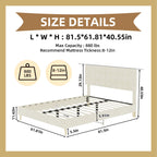 Modern Upholstered Queen Bed Frame with Tufted Headboard – Holland Velvet