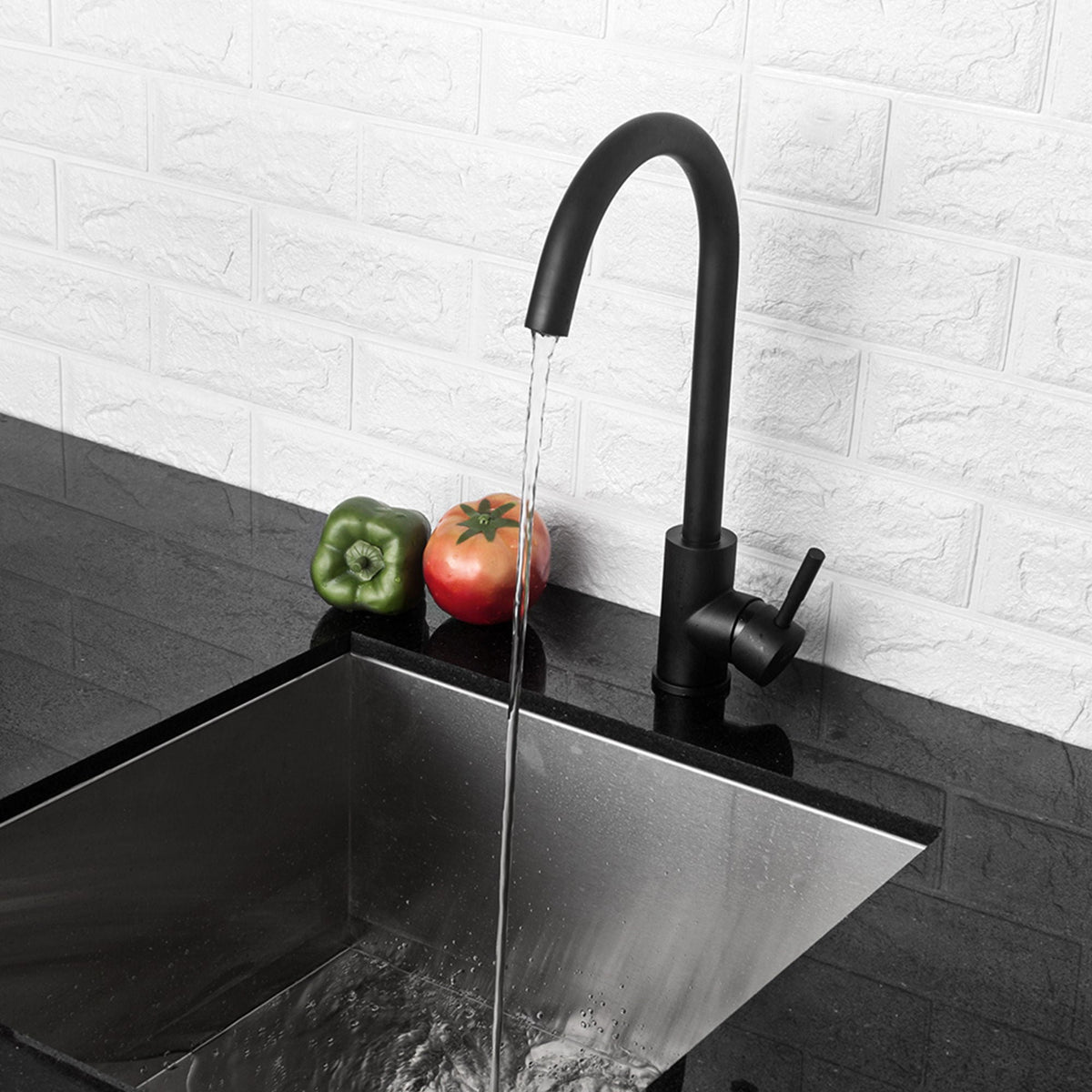 Modern Kitchen Sink Faucet with Single Handle - Gray, Black, Gold