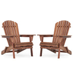 Hemlock Wood Outdoor Folding Adirondack Chair Set of 2