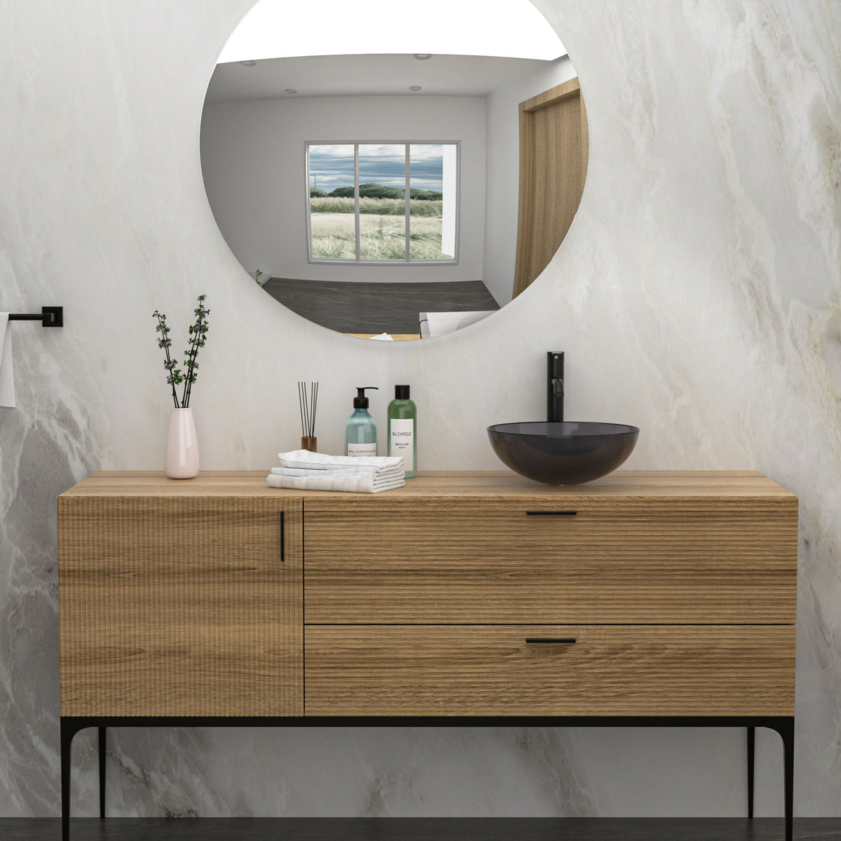 Tempered Glass Vessel Sink with Pop-Up Drain - White, Pearl Silver, Dark Brown, Dark Gray