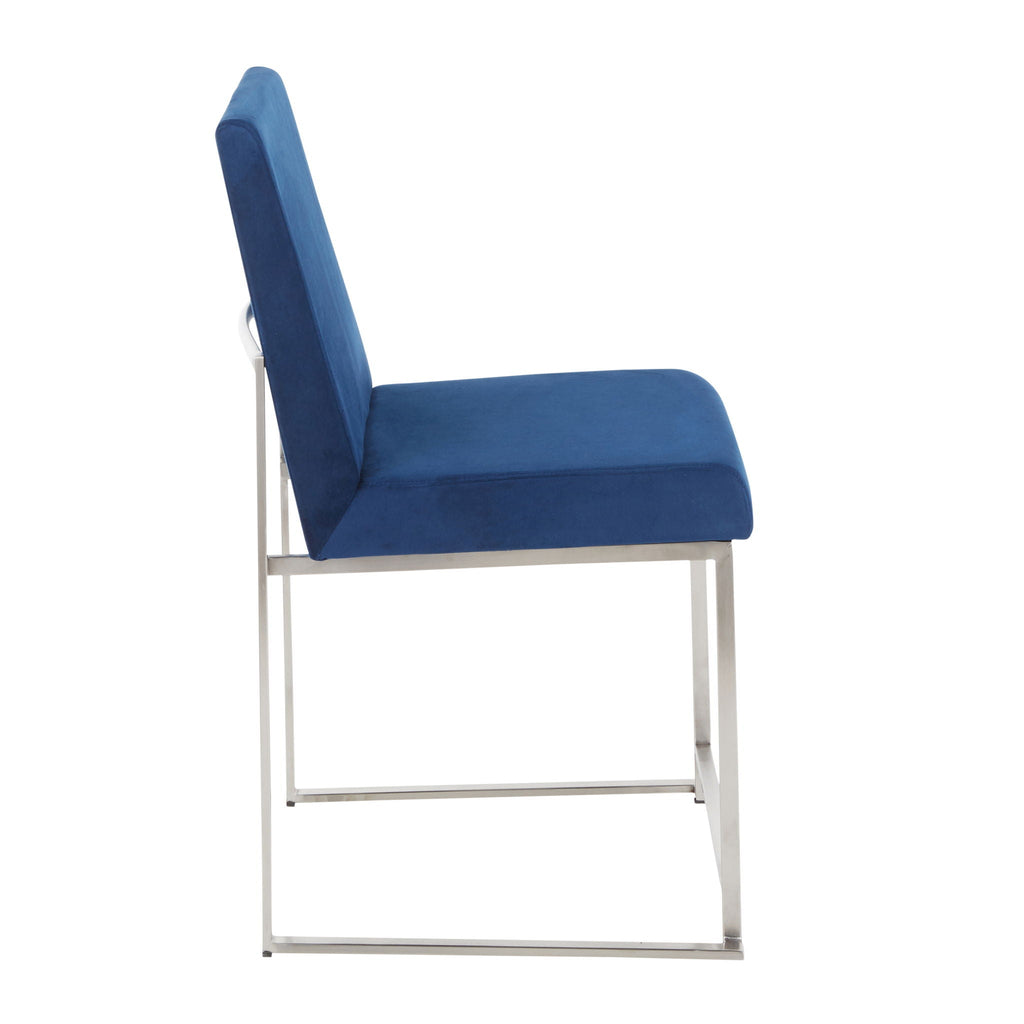 Fuji Contemporary High Back Dining Chair Set with Upholstered Seat - Multiple Colors