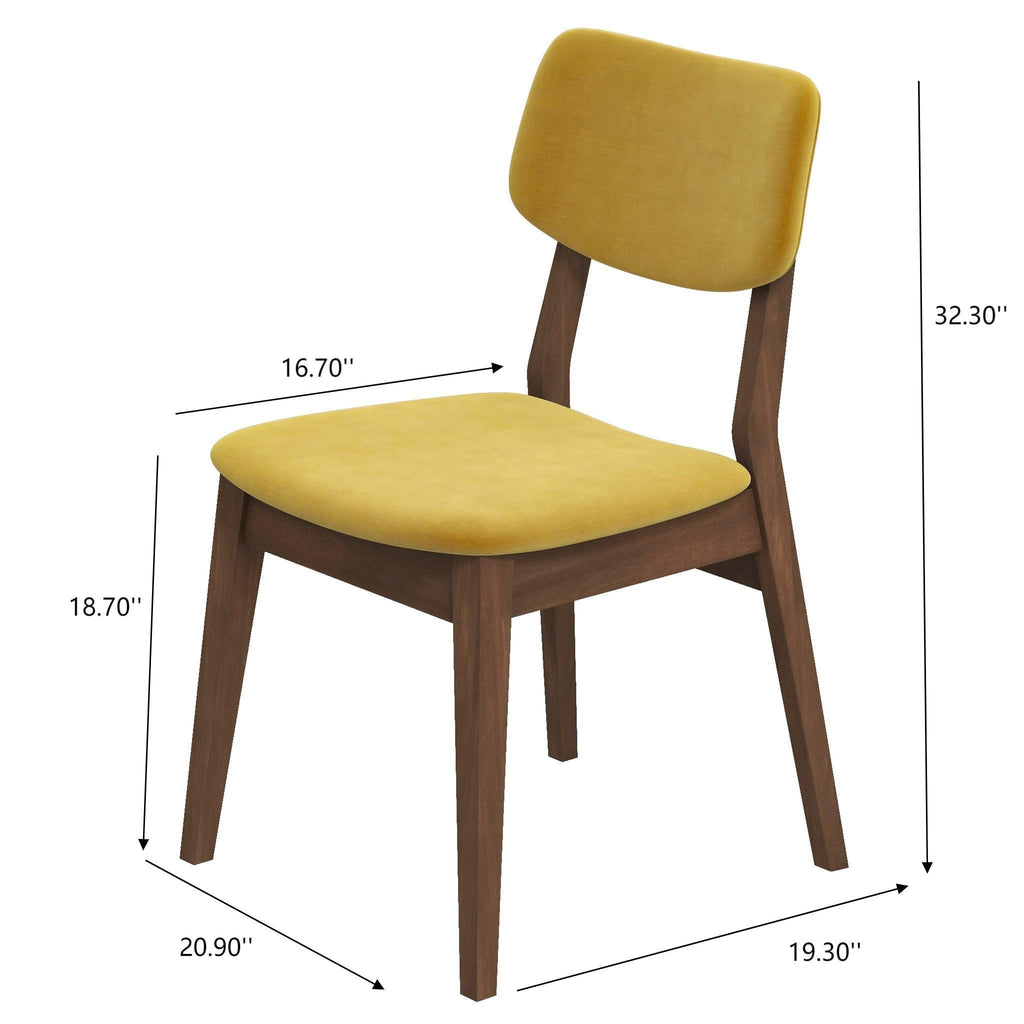 Solid Back Side Chair Set with Mid-Century Modern Design - Multiple Colors