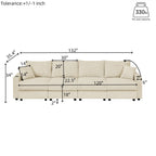 Modern U-Shaped Couch with Storage and Ottomans