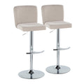 Contemporary Adjustable Barstool Set with Swivel & T Footrest - Black, White, Beige