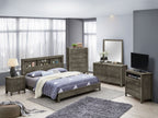 Transitional Storage Bed with Headboard Shelving - Multiple Colors